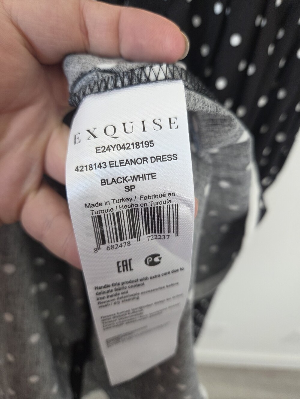 Exquise Eleanor Shirt Dress Anthropologie Tobie Black White Polka Dot Small - Picture 6 of 12